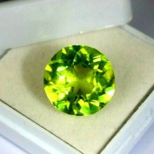 Green Peridot Natural Loose Gemstone Round Cut 10 CT Certified Peridot Stone